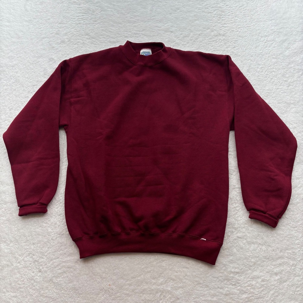 Discus Athletic Maroon Crewneck Sweatshirt Medium Burgundy Vintage USA Tultex